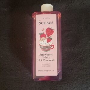 Avon Senses Strawberry White Hot Chocolate Bubble Bath - Pink